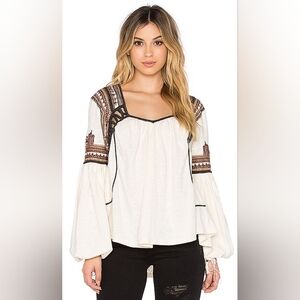 EUC Free People Snow Kisses, Embroidered Top, M